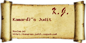 Kamarás Judit névjegykártya