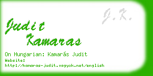 judit kamaras business card
